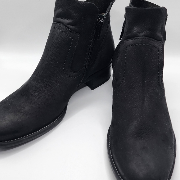 Paul Green Shoes - paul green Black Nubuck leather Boston ankle bootie